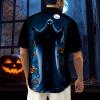 imageHalloween Shirts for Men Funny Spooky Pumpkin Ghost Spider Monster Costume Halloween Short Sleeve Button Down Shirt TopsHalloween Horror Night Ghost