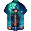 imageHalloween Shirts for Men Funny Spooky Pumpkin Ghost Spider Monster Costume Halloween Short Sleeve Button Down Shirt TopsHalloween Zombie Pumpkin