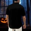 imageHalloween Shirts for Men Funny Spooky Pumpkin Ghost Spider Monster Costume Halloween Short Sleeve Button Down Shirt TopsHappy Halloween Spider