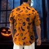 imageHalloween Shirts for Men Funny Spooky Pumpkin Ghost Spider Monster Costume Halloween Short Sleeve Button Down Shirt TopsSpooky Orange Night