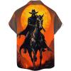 imageHalloween Shirts for Men Funny Spooky Pumpkin Ghost Spider Monster Costume Halloween Short Sleeve Button Down Shirt TopsTerrify Dead Cowboy