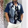 imageHalloween Shirts for Men Funny Spooky Pumpkin Ghost Spider Monster Costume Halloween Short Sleeve Button Down Shirt TopsTerrify Death With Scythe