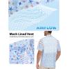 imageLzzidou Fishing Shirts for Men UPF 50 Short Sleeve Button Down Print Hawaiian Camp Shirt with Breathable Back VentBlue Shells Starfish