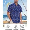 imageLzzidou Fishing Shirts for Men UPF 50 Short Sleeve Button Down Print Hawaiian Camp Shirt with Breathable Back VentNavy Fish Print