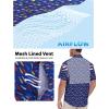 imageLzzidou Fishing Shirts for Men UPF 50 Short Sleeve Button Down Print Hawaiian Camp Shirt with Breathable Back VentNavy Fish Print
