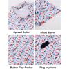 imageLzzidou Fishing Shirts for Men UPF 50 Short Sleeve Button Down Print Hawaiian Camp Shirt with Breathable Back VentWhite Fish Print