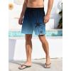 imageLzzidou Men Swim Trunks with Compresssion Liner 7 Inch Inseam Board Shorts Bathing Suit with Zipper PocketsBlack Blue