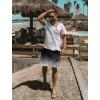 imageLzzidou Men Swim Trunks with Compresssion Liner 7 Inch Inseam Board Shorts Bathing Suit with Zipper PocketsBlack Grey