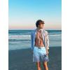 imageLzzidou Men Swim Trunks with Compresssion Liner 7 Inch Inseam Board Shorts Bathing Suit with Zipper PocketsBlue Grey