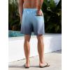 imageLzzidou Men Swim Trunks with Compresssion Liner 7 Inch Inseam Board Shorts Bathing Suit with Zipper PocketsBlue Grey