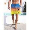 imageLzzidou Men Swim Trunks with Compresssion Liner 7 Inch Inseam Board Shorts Bathing Suit with Zipper PocketsBlue Orange Yellow