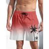 imageLzzidou Men Swim Trunks with Compresssion Liner 7 Inch Inseam Board Shorts Bathing Suit with Zipper PocketsBrick Red White