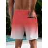 imageLzzidou Men Swim Trunks with Compresssion Liner 7 Inch Inseam Board Shorts Bathing Suit with Zipper PocketsBrick Red White