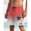 imageLzzidou Men Swim Trunks with Compresssion Liner 7 Inch Inseam Board Shorts Bathing Suit with Zipper PocketsBrick Red White