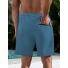 imageLzzidou Men Swim Trunks with Compresssion Liner 7 Inch Inseam Board Shorts Bathing Suit with Zipper PocketsDusty Blue