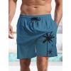 imageLzzidou Men Swim Trunks with Compresssion Liner 7 Inch Inseam Board Shorts Bathing Suit with Zipper PocketsDusty Blue