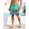 imageLzzidou Men Swim Trunks with Compresssion Liner 7 Inch Inseam Board Shorts Bathing Suit with Zipper PocketsGreen Grey
