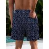 imageLzzidou Men Swim Trunks with Compresssion Liner 7 Inch Inseam Board Shorts Bathing Suit with Zipper PocketsLeaves
