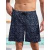 imageLzzidou Men Swim Trunks with Compresssion Liner 7 Inch Inseam Board Shorts Bathing Suit with Zipper PocketsLeaves