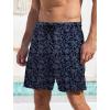 imageLzzidou Men Swim Trunks with Compresssion Liner 7 Inch Inseam Board Shorts Bathing Suit with Zipper PocketsLeaves