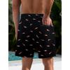 imageLzzidou Men Swim Trunks with Compresssion Liner 7 Inch Inseam Board Shorts Bathing Suit with Zipper PocketsPink Fish