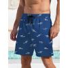 imageLzzidou Men Swim Trunks with Compresssion Liner 7 Inch Inseam Board Shorts Bathing Suit with Zipper PocketsShark