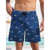 imageLzzidou Men Swim Trunks with Compresssion Liner 7 Inch Inseam Board Shorts Bathing Suit with Zipper PocketsShark