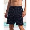 imageLzzidou Men Swim Trunks with Compresssion Liner 7 Inch Inseam Board Shorts Bathing Suit with Zipper PocketsWhale and Shark