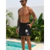 imageLzzidou Men Swim Trunks with Mesh Liner 5 Inch Inseam Board Shorts Quick Dry Bathing SuitBlack Tree