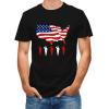 imageLzzidou Mens 4th of July Shirts American Flag Patriotic Shirts Short Sleeve USA Memorial Day Cotton T ShirtsMap and Soilders
