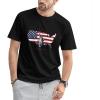 imageLzzidou Mens 4th of July Shirts American Flag Patriotic Shirts Short Sleeve USA Memorial Day Cotton T ShirtsMap and Statue