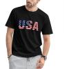 imageLzzidou Mens 4th of July Shirts American Flag Patriotic Shirts Short Sleeve USA Memorial Day Cotton T ShirtsUsablack