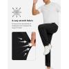 imageLzzidou Mens Lightweight Joggers with Zipper Pockets Drawstring Elastic Waistband Sweatpants Running Hiking Athletic CasualBlack