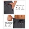 imageLzzidou Mens Lightweight Joggers with Zipper Pockets Drawstring Elastic Waistband Sweatpants Running Hiking Athletic CasualCharcoal Grey