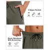 imageLzzidou Mens Lightweight Joggers with Zipper Pockets Drawstring Elastic Waistband Sweatpants Running Hiking Athletic CasualSage Green