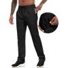 imageLzzidou Mens Sweatpants with Zipper Pockets Lightweight Hiking Travel Pants QuickDry Stretch Athletic PantsBlack