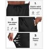 imageLzzidou Mens Sweatpants with Zipper Pockets Lightweight Hiking Travel Pants QuickDry Stretch Athletic PantsBlack