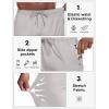 imageLzzidou Mens Sweatpants with Zipper Pockets Lightweight Hiking Travel Pants QuickDry Stretch Athletic PantsGrey