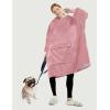 imageLzzidou Oversized Blanket Hoodie for Women Two Layers Cozy Flannel Sherpa Wearable Blanket Sweatshirt AdultDusty Pink