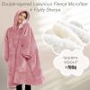 imageLzzidou Oversized Blanket Hoodie for Women Two Layers Cozy Flannel Sherpa Wearable Blanket Sweatshirt AdultDusty Pink
