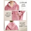 imageLzzidou Oversized Blanket Hoodie for Women Two Layers Cozy Flannel Sherpa Wearable Blanket Sweatshirt AdultDusty Pink