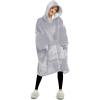 imageLzzidou Oversized Blanket Hoodie for Women Two Layers Cozy Flannel Sherpa Wearable Blanket Sweatshirt AdultLight Grey