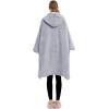 imageLzzidou Oversized Blanket Hoodie for Women Two Layers Cozy Flannel Sherpa Wearable Blanket Sweatshirt AdultLight Grey