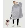 imageLzzidou Oversized Blanket Hoodie for Women Two Layers Cozy Flannel Sherpa Wearable Blanket Sweatshirt AdultLight Grey