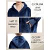 imageLzzidou Oversized Blanket Hoodie for Women Two Layers Cozy Flannel Sherpa Wearable Blanket Sweatshirt AdultNavy Blue