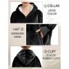 imageLzzidou Oversized Blanket Hoodie for Women Two Layers Cozy Flannel Sherpa Wearable Blanket Sweatshirt AdultSolid Black
