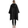 imageLzzidou Oversized Blanket Hoodie for Women Two Layers Cozy Flannel Sherpa Wearable Blanket Sweatshirt AdultSolid Black