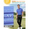 imageMens Golf Polo Shirts UPF 50 Short Sleeve Dri Fit Polos Stretch Performance Collared Golf Casual Work Business WearBlue