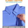 imageMens Golf Polo Shirts UPF 50 Short Sleeve Dri Fit Polos Stretch Performance Collared Golf Casual Work Business WearBlue