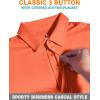 imageMens Golf Polo Shirts UPF 50 Short Sleeve Dri Fit Polos Stretch Performance Collared Golf Casual Work Business WearBright Orange